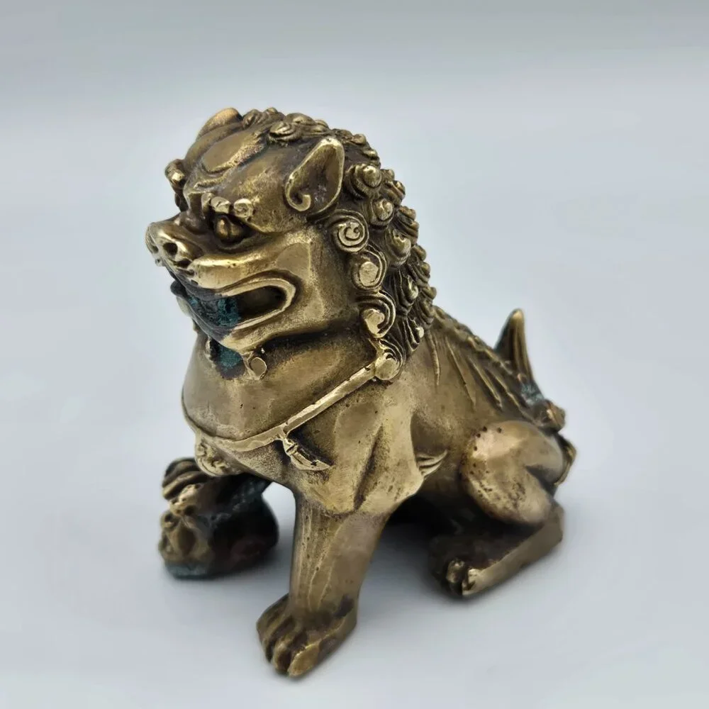 Vintage Solid‎ Brass Mini Foo Dog